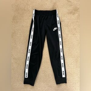 Nike Kids Black Joggers with White Accents